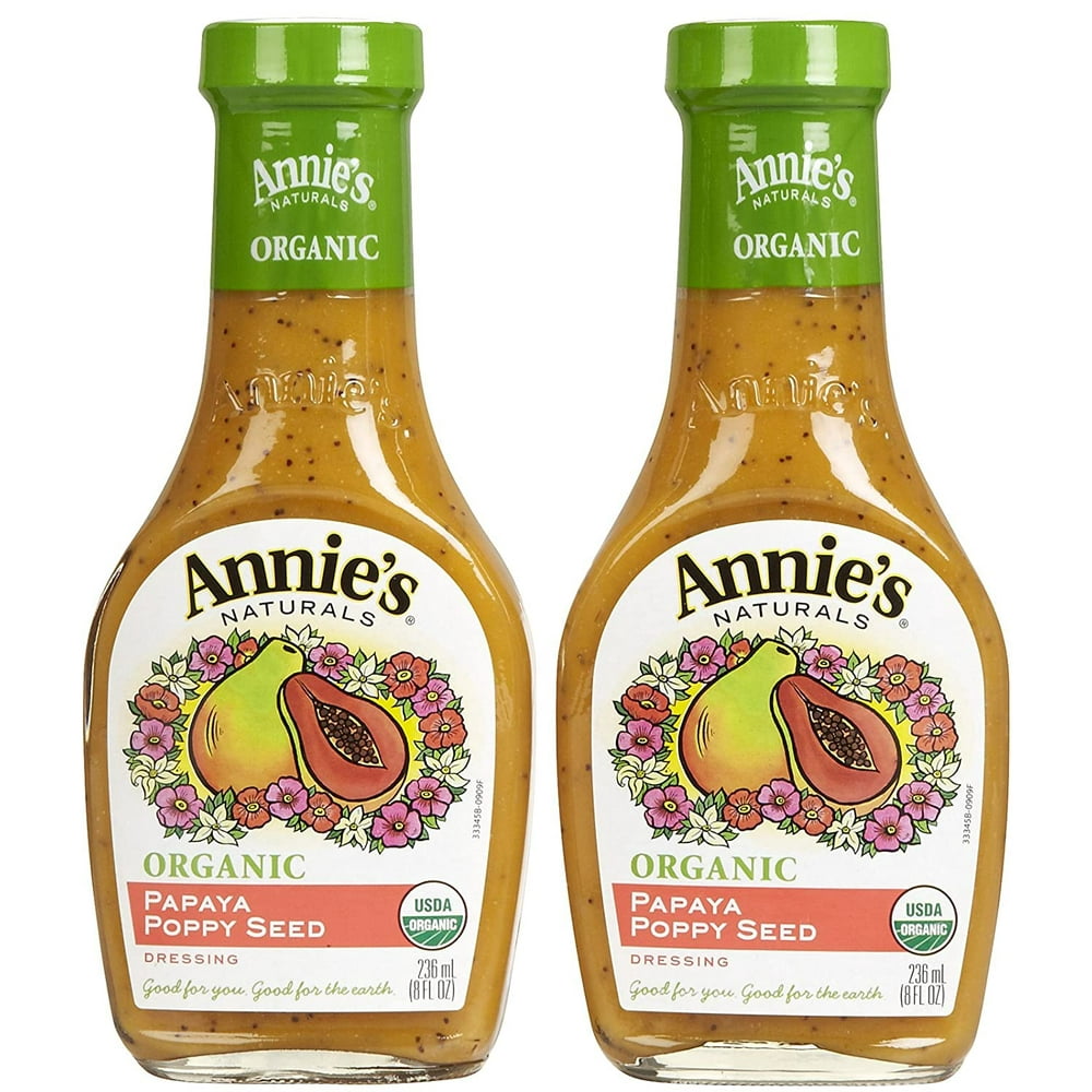 Annies Homegrown Organic Papaya Poppy Seed Dressing 8 oz 2 pk