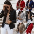 thumbnail image 3 of Minnieouse Abrigo de mujer con botones, chaqueta de Color sólido, traje elegante de algodón delgado, ropa de vestir, tops de compras de viaje para la Prendas para la parte del cuerpo SG Minnieouse AP012233-02, 3 of 6