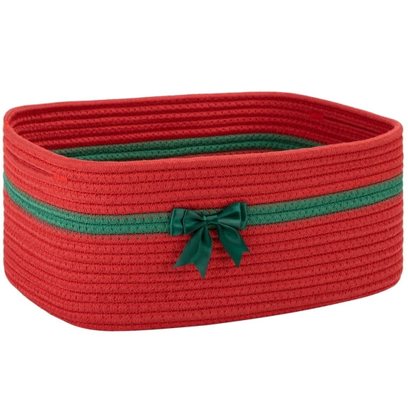 CHERISHGARD Cotton Basket with Gift Bags and Ribbons, Baby Gift Basket with Bow for Toys