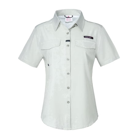 Women s UPF 50+ UV Protection Shirt Short Sleeve Fishing Shirt Breathable and Fast Dry Pale Light Grey XL