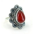 thumbnail image 5 of Navya Craft Carnelian Pear Shape 925 Sterling Silver Handmade Women Statement Ring Size 7.5, 5 of 5