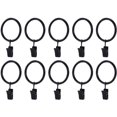 thumbnail image 1 of nipocaio 20pcs Black Curtain Rings with Clamps Metal Curtain Clips Hook，4.0mm×45mm, 1 of 5