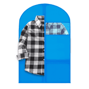 Plixio 36" Kids Garment Bags for Dance Costumes, Childrens Hanging Clothes, Uniform, Suits, Boys Recital Outfit Organizer - Dance Garment Bags For Dancers with Zippered Pockets (3 Pack : 36", Blue)