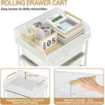 thumbnail image 5 of Rolling Utility Storage Cart with 4 Drawers - 4 Tiers Rolling Cart Craft Cart, Storage Drawer Cart Organizer for Craft Room Office Bedroom Classroom with Mesh Top & 4 PCS DIY Lable, White, 5 of 16