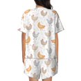thumbnail image 3 of Bingfone Funny Chicken Print Pajamas Sets for Women Soft Short-Sleeved Pjs with Lounge Shorts Two Piece Sleepwear, 3 of 8