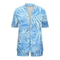 thumbnail image 4 of Enjoytime Travel Outfits for Women 2 Piece Sets Tropical Print Short Sleeve Shirt with Shorts Lounge Set Summer Casual Beach Wear, 4 of 5
