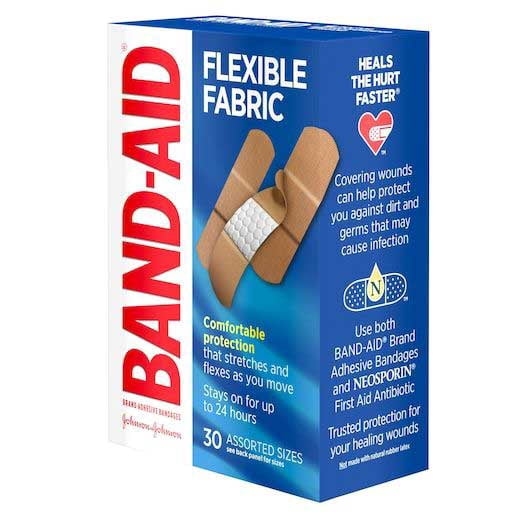 Band-Aid Flexible Fabric Assorted Size Adhesive Bandage - 30 count per pack -- 24 packs per case