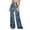 Blue, variant on Women's Glitter Sequin High Waisted Flared Pants Stretchy Casual Pants for Home Wear and Party Occasions White M