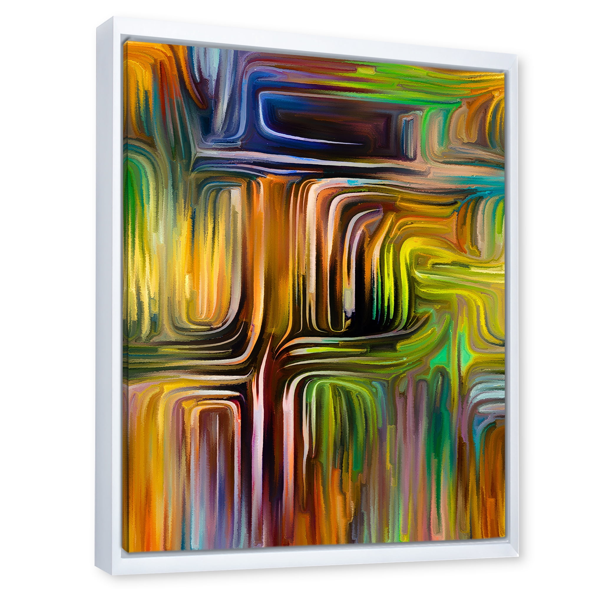 Designart 'Colour Spiral Fusion I' Modern Framed Canvas Wall Art Print
