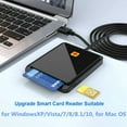 thumbnail image 3 of ALLTIMES USB 2.0 Smart Card Reader Memory for ID Bank SIM CAC ID Card Connector Adapter, for windows (32/64 bit) XP/vista/7/8/10 for Mac OS, 3 of 4