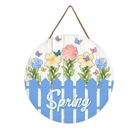 Spring Summer Colorful Wooden Wall Decoration Wall Hanging Spring Summer Festive Atmosphere Home Decoration Door Wooden Hanging Spring Summer Colorful Decorations Welcome Home Sign Decorations for