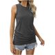 thumbnail image 3 of Camiseta sin mangas para mujer Color sólido Sin mangas Blusas Cuello redondo Ajuste suelto Suave Verano Tops Moda 2024 Camisas casuales, 3 of 5
