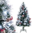 thumbnail image 1 of Costway 5 FT Flocked Christmas Tree Artificial Xmas Tree with 170 Branch Tips &Pine Needles, 1 of 10