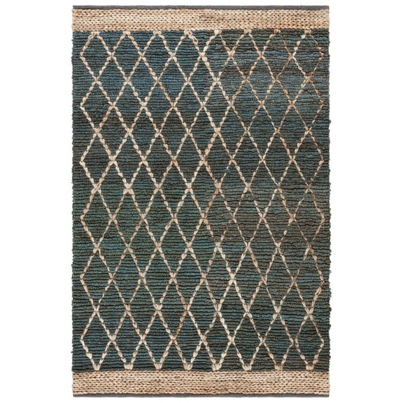 SAFAVIEH Natural Fiber Ingram Geometric Area Rug, Blue, 8' x 10'