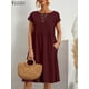 thumbnail image 1 of ZANZEA Fashion Work OL Vestidos Women Linen Casual Dress O-Neck Short Sleeve Cotton Sundress Summer Female Elegant Solid RobeXL Gao Jinjia LED, 1 of 2