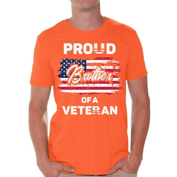 Awkward Styles Proud Brother of a Veteran Men Shirt Brother Gifts USA T shirt for Brother Superhero Proud Brother Tshirt Free to Be Me Vintage USA Flag T-shirt for Brother I'm American