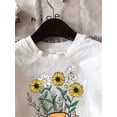 thumbnail image 3 of Young Girl Casual Cartoon Flower Camera Print Short Sleeve Solid Color T-Shirt, Summer, 3 of 6