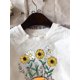 thumbnail image 3 of Camiseta informal de manga corta con estampado de cámara de flores y dibujos animados para chica joven, color liso, verano, 3 of 6