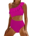 thumbnail image 2 of TODOZO One Piece Swimsuit Women Tummy Control Swim Suits for Women 2025 Trendy Women Cutout Swimsuits One Shoulder Ruffle Cut Out Bathing Suit Swimwear Monokini 2025 Hot Pink L, 2 of 4