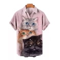 thumbnail image 1 of Camisa Camiseta Casual Hombre Estampado Gato, 1 of 2