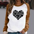 thumbnail image 1 of Qiopertar Mode Femmes Imprimé Col Rond Pull Manches Longues Blouse Confortable Chandail en Molleton Liquidation Livraison Gratuite à Moins de 5$ jusqu'à 90 % de Réduction, 1 of 6