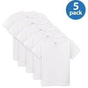 Fruit Of The Loom Toddler Boy’s Durable Soft Cotton White Crew T-Shirts, 5 Pack Size 2T-3T (Slightly Imperfect)