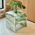 thumbnail image 3 of Mesa auxiliar de mármol verde irlandés, mesita de noche esquinera de sofá de lujo, mesa auxiliar de piedra para dormitorio/sala de estar de alta gama, muebles decorativos, 3 of 4