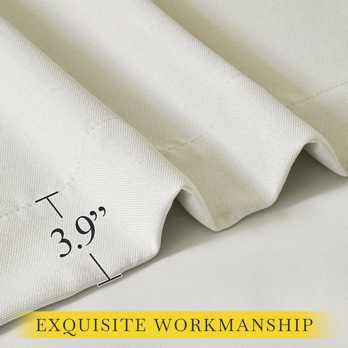 NICETOWN Faux Linen Blackout Curtains & Drapes for Living Room 84 inches Long 50" Wide, Pinch Pleated Light Blocking Window Treatments Thermal Insulated Curtains for Bedroom, 2 Panels,Ivory