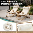 thumbnail image 4 of 2-Pieces Outdoor Folding Chair, Rattan-Wrapped Patio Chair with Adjustable Backrest, Thick Cushion, and Detachable Headrest ,for the Poolside, Beach, Backyard, Decck, and Camping, 4 of 5