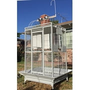 Deluxe X-LARGE 28" x 22" x 75"H Wrought Iron Play Top Double Metal Walk Ladder Bird Parrot Finch Macaw Cockatoo Bird Rolling Cage With Toy Hook