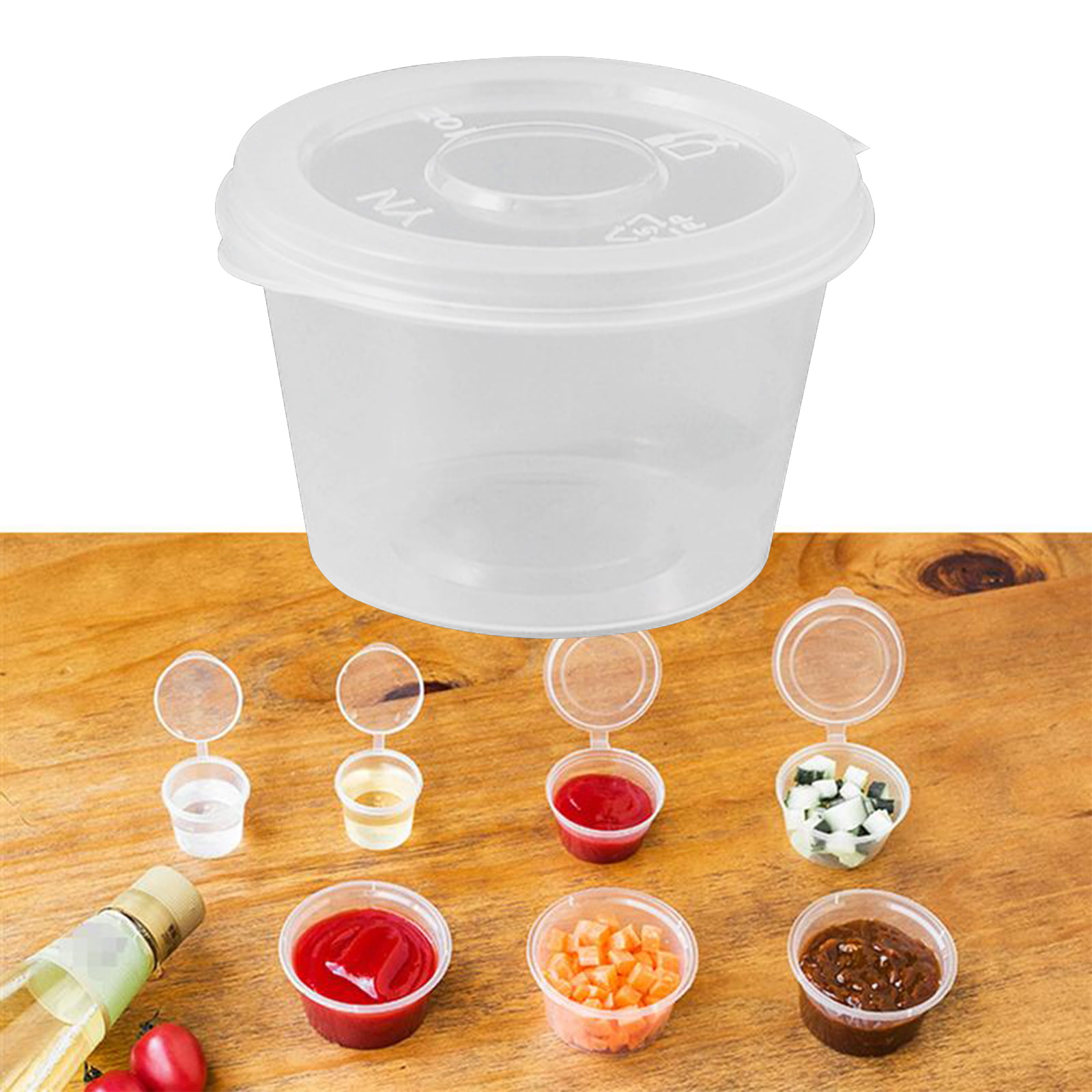 50PCS 25ml/40ml/50ml Small Plastic Sauce Cups Food Storage