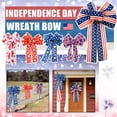 thumbnail image 2 of Jour de l'Indépendance Décor Grande Couronne Patriotique Étoiles Bleues Rouges Rayures Arc de Chignon, 2 of 5