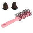 thumbnail image 1 of Detangling Hair Brush with Rounded Nylon Teeth, Hollow Back Design, Curved Body, Non Slip Handle, Hanging Hole for Hair Care, 1 of 7