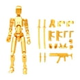 thumbnail image 2 of T13 Action Figure Set, Poseable Action Figures with Weapons, Desktop Decorations for Game Lovers Toys,Creative Assembly And Decompression Toys Gold, 2 of 3