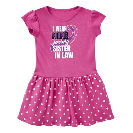 

Inktastic Chronic Pain I Wear Purple For My Sister in Law Gift Toddler Girl Dress