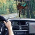 thumbnail image 1 of Rearview Mirror Pendant, Cowboy Style Saddle Back, Durable Plastic Construction, Automotive Decor, for Truck Enthusiasts, Rear Window Accessory, Truck Bed Accessory, Customizable Look, Akmoler, 1 of 9