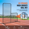 thumbnail image 3 of VEVOR L Screen Baseball for Batting Cage, 7x7 ft Baseball Softball Safety Screen, Body Protector Portable Batting Screen with Carry Bag & Ground Stakes, Heavy Duty Pitching Net for Pitchers Protection, 3 of 9