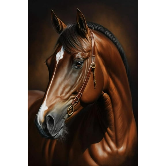 Brown Horse Oil Painting Style Puzzle - Jigsaw Puzzle for Adults Challenging Puzzle300 Piece