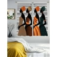 thumbnail image 3 of Black Female Sheer Curtains 63 Inch Length 2 Panels Set for Living Room/Bedroom, African Women Geometric Abstract Art Semi Curtain Sheers Drapes Rod Pocket Curtains Window Treatment Set 52''x63''x2, 3 of 7