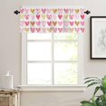 thumbnail image 3 of Valentines Day Valances Windows Curtain Pink Gold Love Hearts Rod Pocket Valance Window Treatments 1 Panel Romantic Heart Printed Short Curtains for Kitchen Windows Bathroom Bedroom 54 x 18 inch, 3 of 5