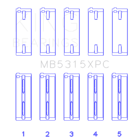King Engine Bearings Engine Crankshaft Main Bearing Set MB5315XPC0.5