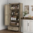 thumbnail image 2 of HOMCOM Armoire de Rangement de Cuisine de 69 Pouces de Hauteur avec Tablettes Ajustables, Gris, 2 of 10