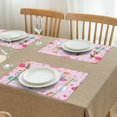 thumbnail image 3 of Pink Ballerina Princess Pattern Summer Placemats Table Placemats Set Of 4-Linen Kitchen Washable Placemats Table Mats 11.8"x17.7"Non-Slip Heat Resistant, 3 of 6