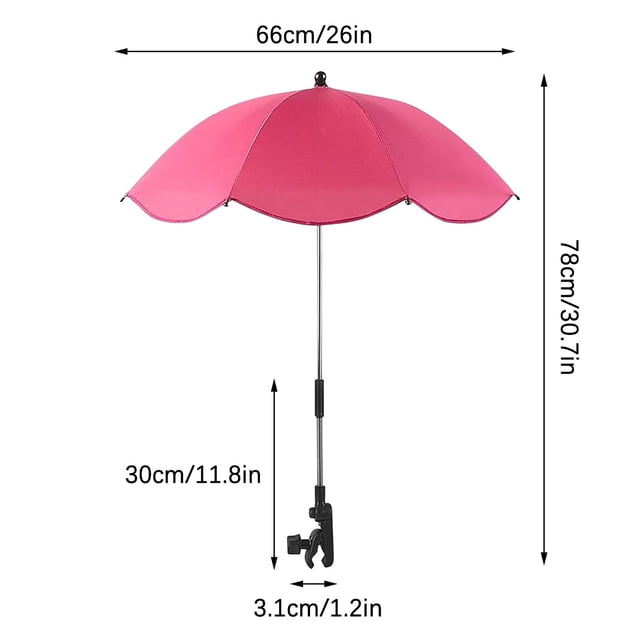 Paper Clips Toddler Umbrella Stroller Parasol Umbrella Stroller Parasol With Clamp Adjustable Protection Clip For Sun Shade Trolley Beach Chair Wheelchair Travel