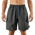 thumbnail image 5 of lcziwo Men Shorts with Pockets Summer Outdoor Elastic Waist Beach Shorts Hiking Fishing Casual Drawstring Dress Shorts Dark Gray XXL, 5 of 7
