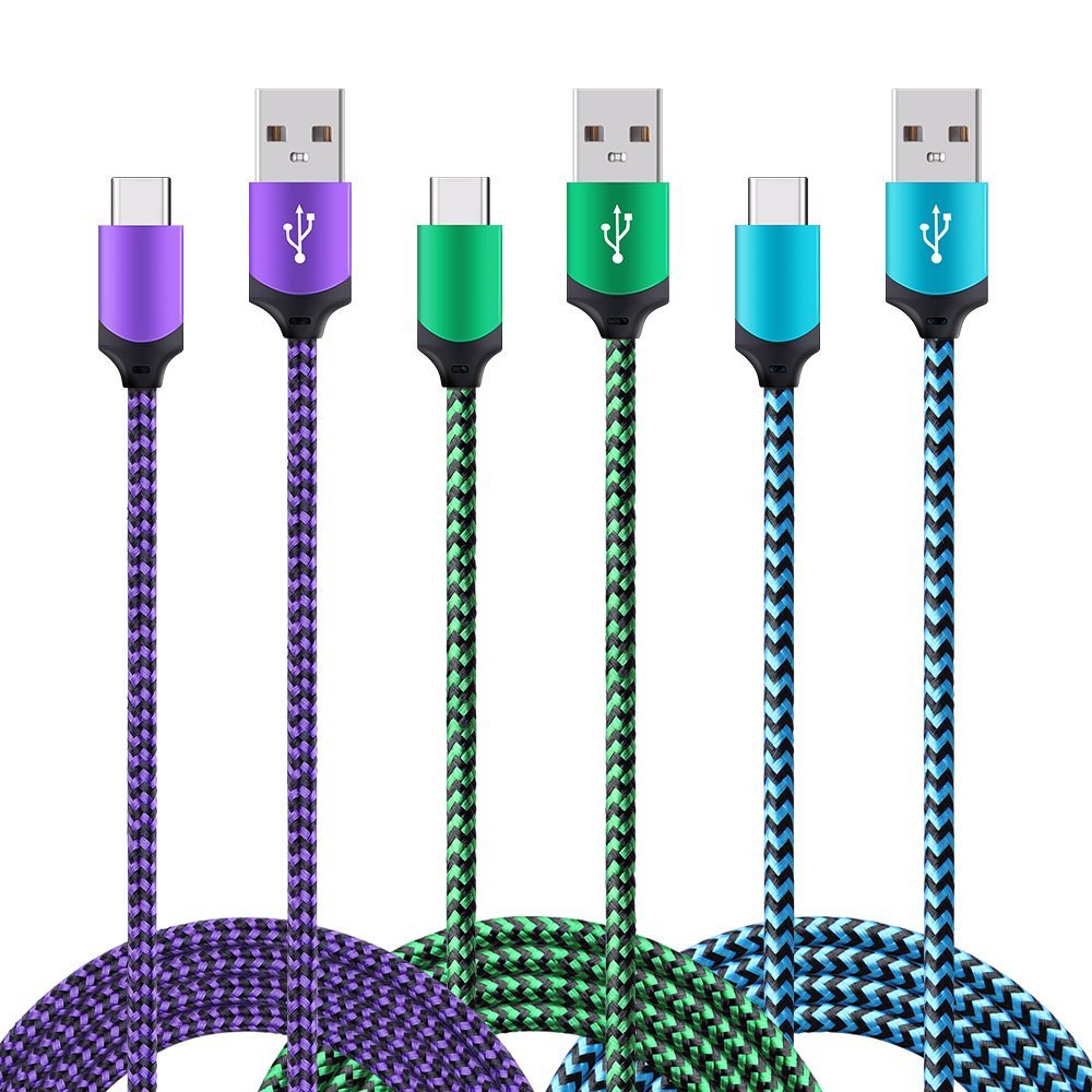 Google Pixel/XL/Pixel C/Pixel 2/2 XL Phone Charger, 3-Pack 6ft USB Type