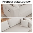 thumbnail image 3 of Onbeam 89" Corduroy Sofa, 3-Seater Living Room Couch, Side Pocket, No Assemble, White - Focalsweet Auth., 3 of 8