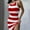 Red, variant on Ichuanyi Summer Dresses Summer Women Sexy Casual Sleeveless Slimming O-Neck Stripe Printing Tank Dress