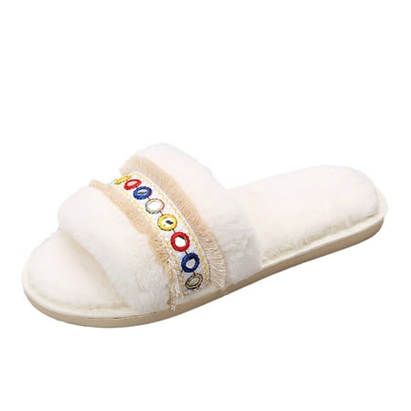 

Slippers for Women Color Outdoor Women S Casual Shoes Breathable Slippers Fashion Women S Slipper Womens Slippers Plush White 42