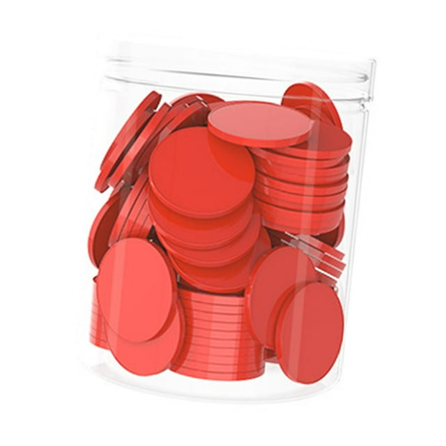 100 fichas de conteo de 2,5 cm (1 pulgada) para la enseñanza de matemáticas a los niños. Rojo
